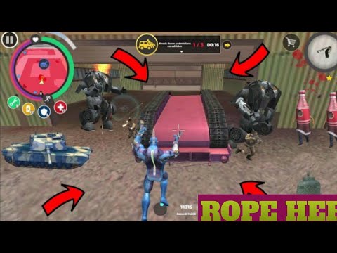 Rope Hero Vice Town - (Pink Tank Jumpedon Army Base Warehouse) Tank TurnoverAndroid Gameplay HD