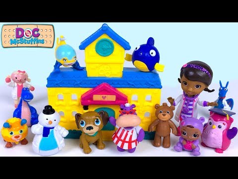 DISNEY JUNIOR DOC MCSTUFFINS TOY HOSPITAL DELUXE FRIENDS COLLECTION WITH 13 CHARACTERS - UNBOXING