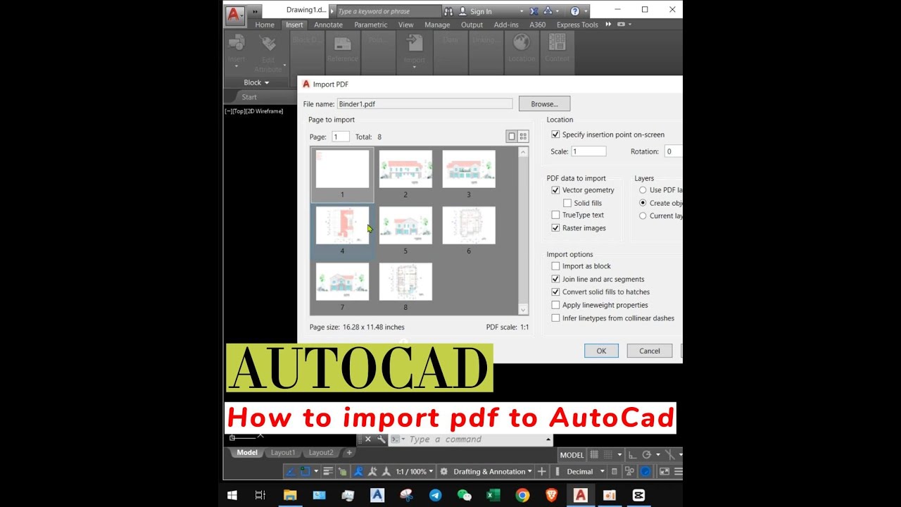 How to import Pdf file to AutoCad
