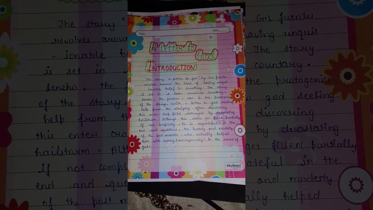 #English project file class 10th on there topic A letter to god#like and share
