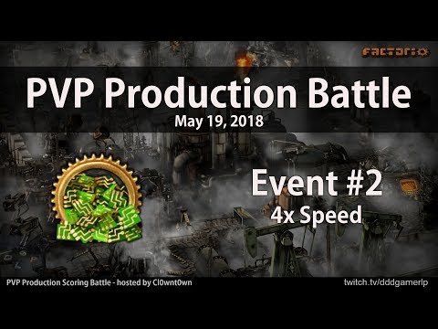 Factorio PVP Production Green Circuit Event #2 - 4-ways-to-win - 4x speed