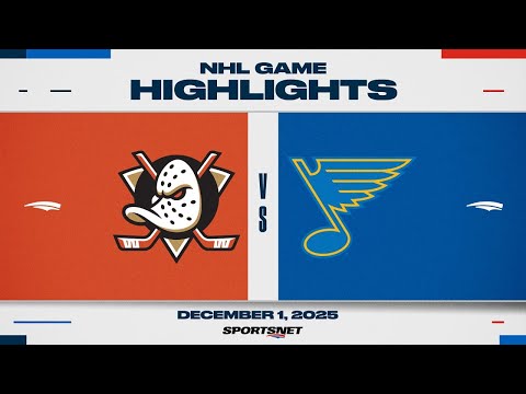 NHL Highlights | Ducks vs. Blues - December 1, 2025