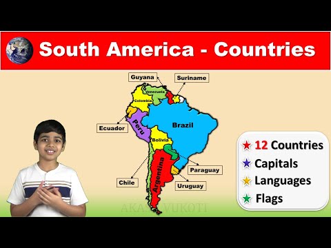 Countries of SOUTH AMERICA | Capitals Flags Languages | Detailed information for Competitive Exams