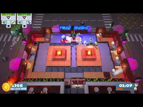 Overcooked 2 - Lvl 1-4 - 2 players - Score: 2136