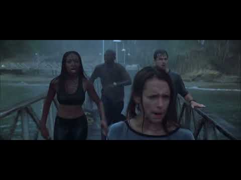 Trailer montage: neon bar lights, a karaoke screen glitching, rain hitting deck planks