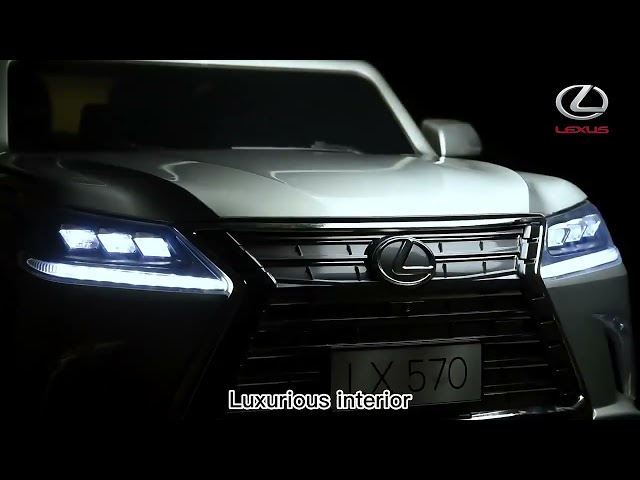 سيارة كهربائية مرخصة للأطفال لكزس LX570 12 فولت – ريموت تحكم، أضواء أمامية وخلفية، موسيقى، فتح أبواب، مقعدين، تصميم فاخر، مناسب لعمر 3 إلى 8 سنوات – من السفير تويز