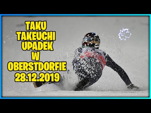 Taku Takeuchi Upadek w Oberstdorfie 28.12.2019 *NARTA PRAWIE UDERZYŁA KIBICÓW*