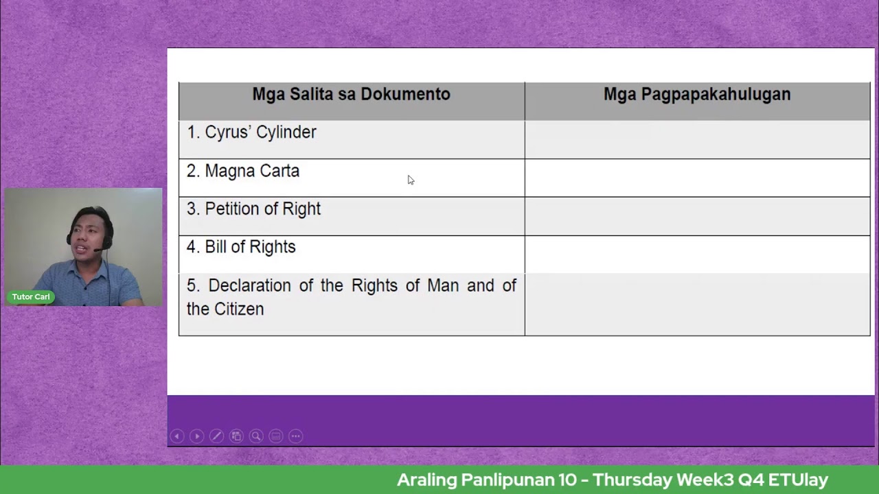 Araling Panlipunan 10 - Thursday Week3 Q4 ETUlay