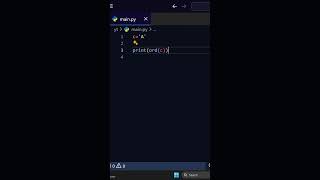 Know ascii value of character  #coding #programming 