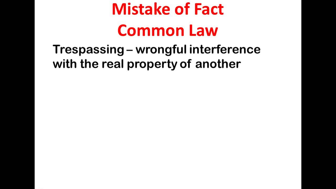 Criminal Law Video Presentation 5 Mistake of Fact and Law
