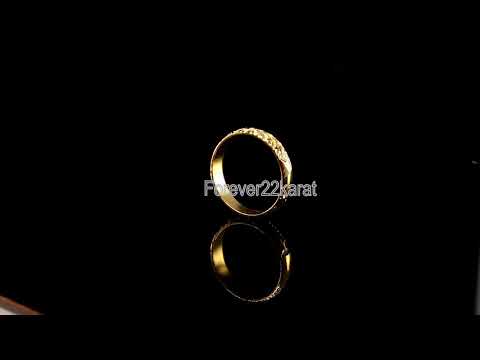 22ct Ring Solid Gold Elegant Charm Diamond Cut Ladies Ring Size R2050 mon