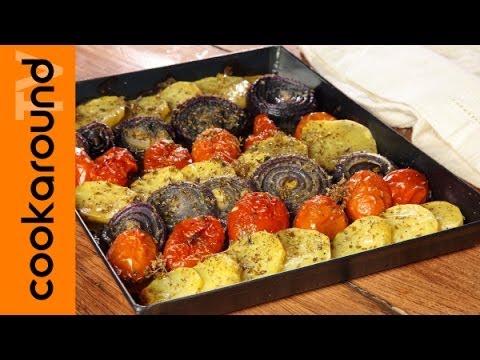 Patate pomodori e cipolle al forno / Contorno veloce