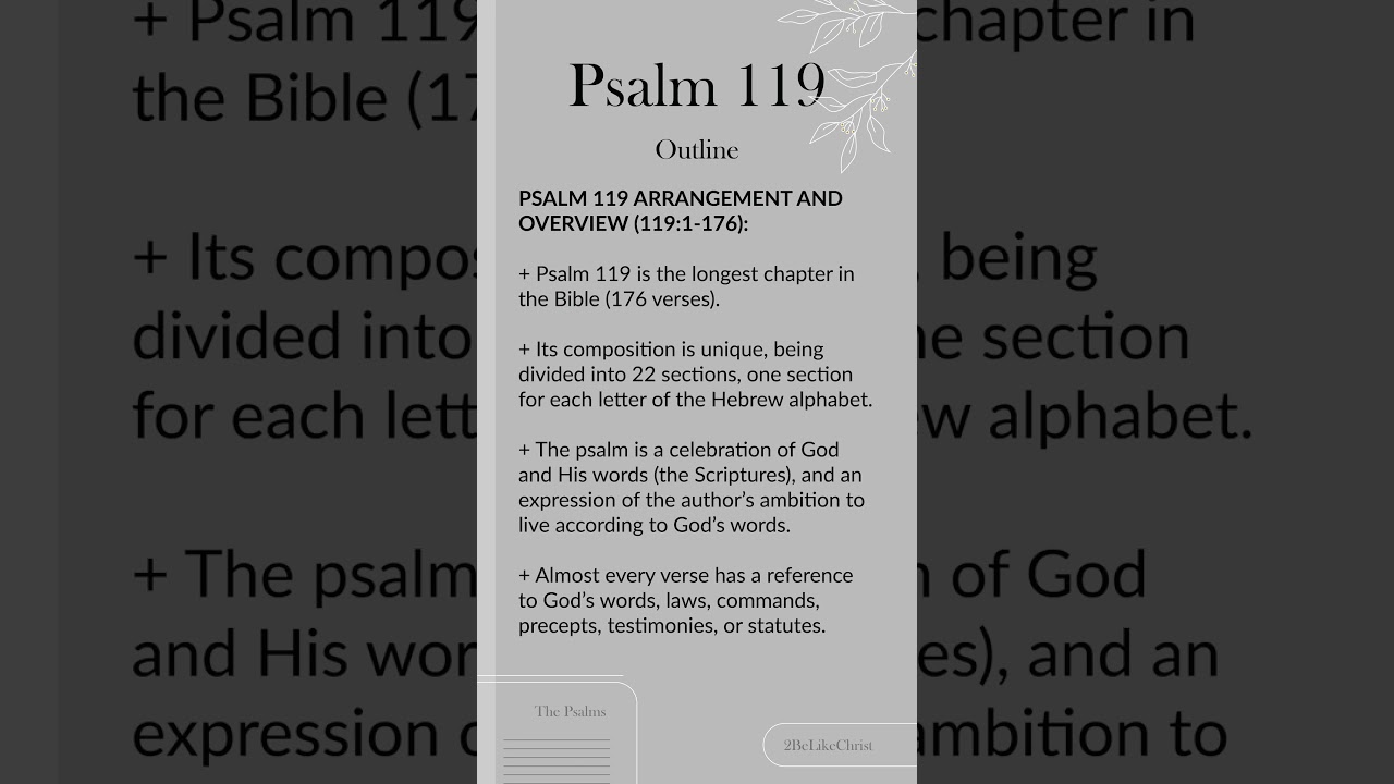 Psalm 119 Explained in 1 Minute... #biblestudy #christianlife #2belikechrist