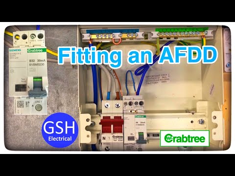 Connecting up an AFDD unit (Arc Fault Detection Device) and Powering it up in a Crabtree Board