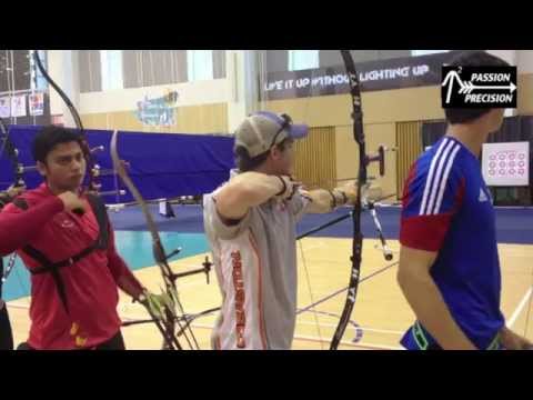 Jake Kaminski shooting form (Indoor Archery World Cup)