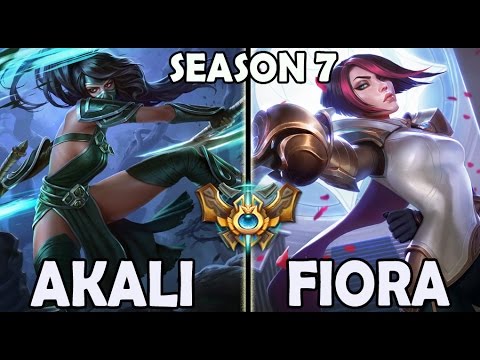 Best Akali Korea vs Fiora TOP Ranked Challenger Season 7