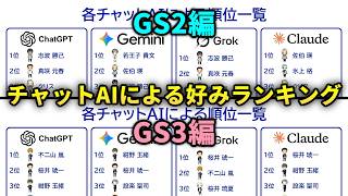 4種のAIの推しランキング【ときメモGS2&ときメモGS3】