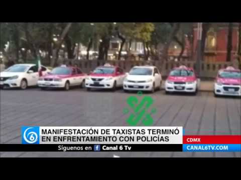 Manifestación de taxistas terminó en enfrentamiento con policías en la CDMX