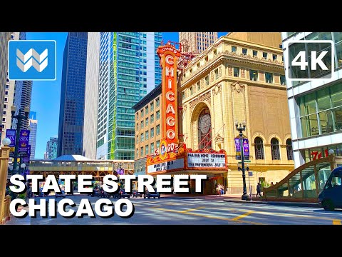 [4K] STATE STREET in Downtown Chicago Loop Illinois USA Walking Tour Vlog & City Travel Guide