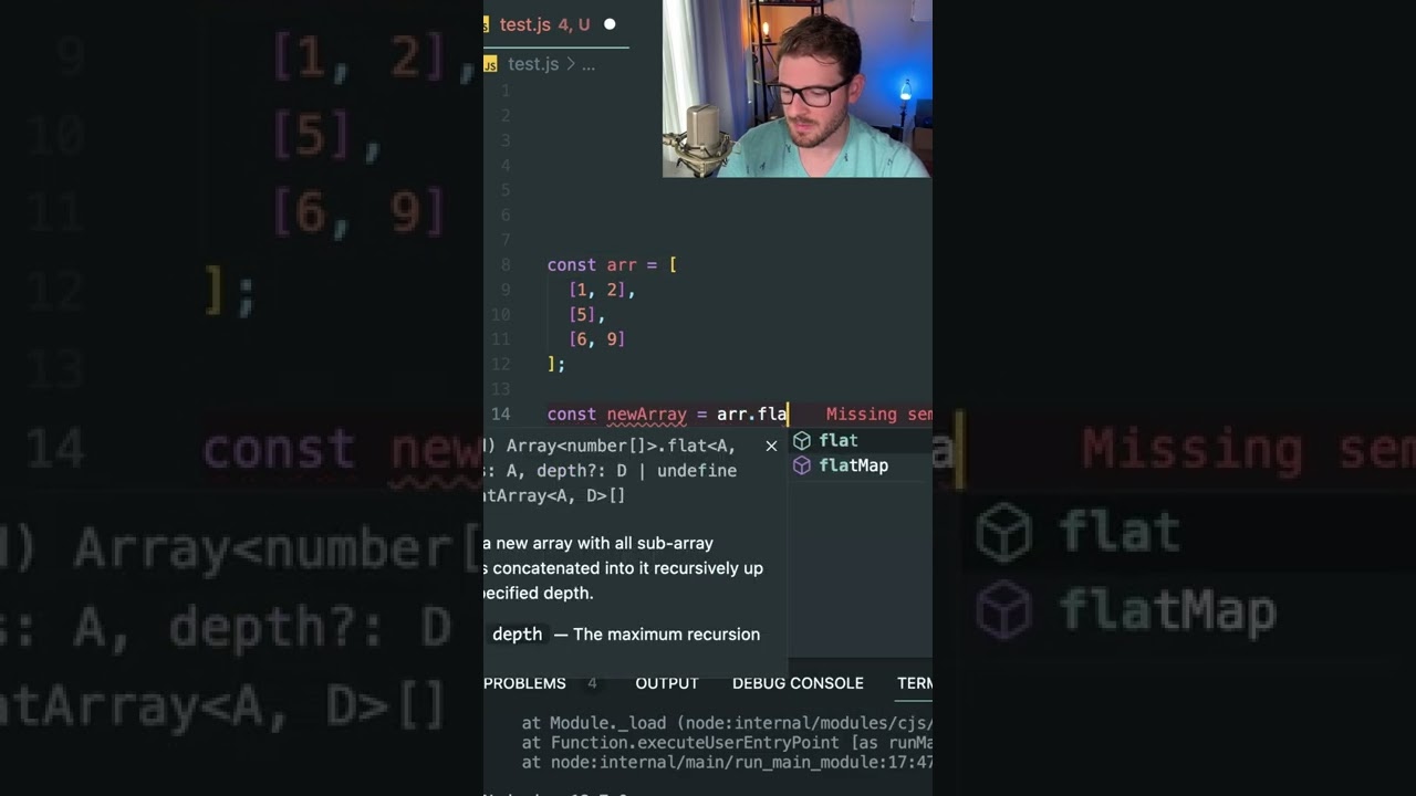 How to flatten a javascript array using flatMap #shorts