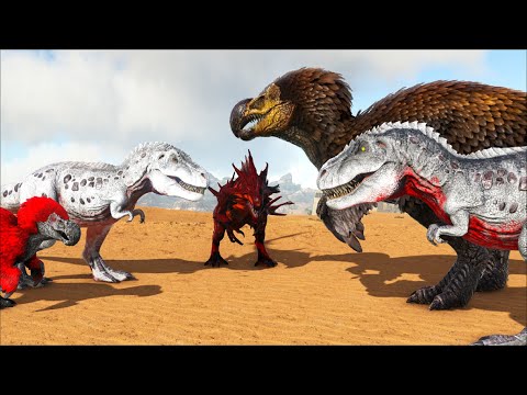 ALPHA PRIMAL FEAR VS ALPHA EXTINCTION CORE! (ARK SURVIVAL EVOLVED BATTLE DINOSAUR)