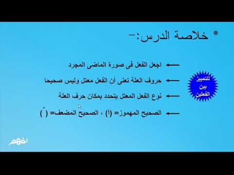 الفعل الصحيح والفعل المعتل - نحو - لغة عربية - للصف الأول الإعدادي -  الترم الأول  -  نفهم