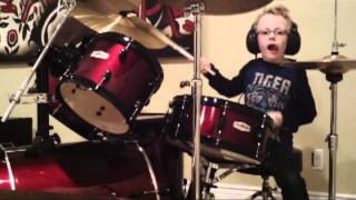 PEARL JAM   8 yr old JAXON !   Mind Your Manners drum cover