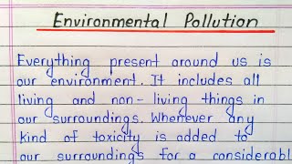 Environmental pollution essay in english for students