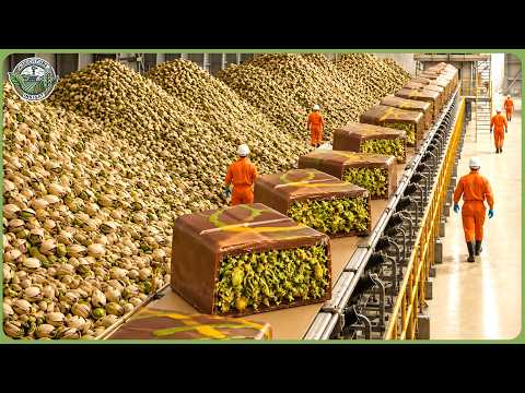 How 10,000 Tons of Pistachios Are Harvested & Processed Into DUBAI CHOCOLATE in Modern Factory