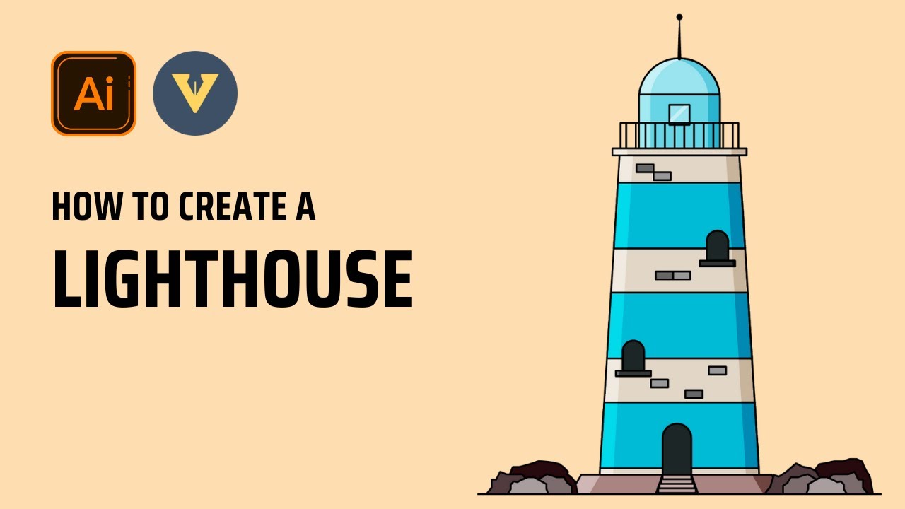 Adobe Illustrator Tutorial - Create Lighthouse Flat Design