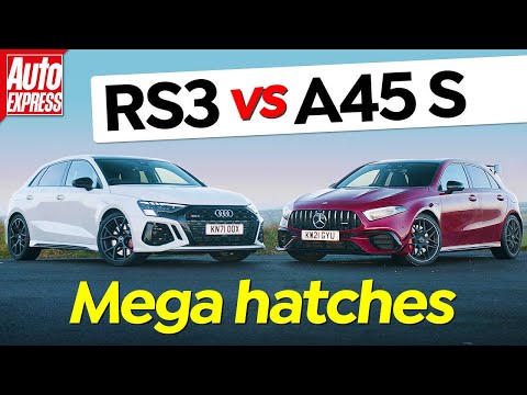 2022 Audi RS3 vs Mercedes-AMG A45 S: HEAD TO HEAD | Auto Express 4K