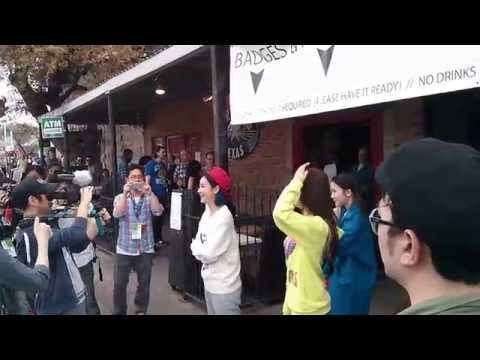 140319 크레용팝 Crayon Pop filming outside @ Elysium SXSW