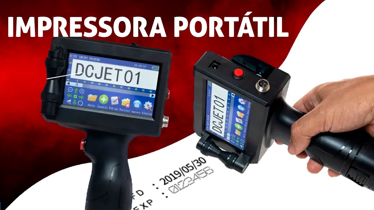 Impressora Portátil de Código à Jato de Tinta