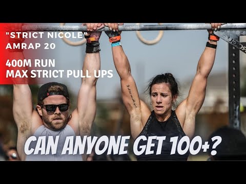 "Strict Nicole" CrossFit Benchmark WOD | 400m Run + Max Strict Pull Ups | CrossFit in 4k