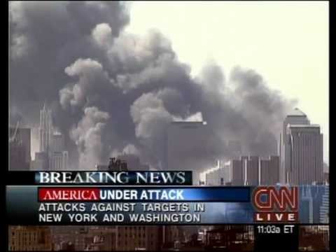 CNN 9/11 LIVE TV Coverage 11:00  A.M - 11:15 A.M