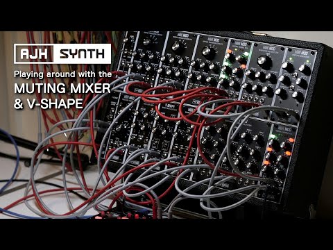 MUTING MIXER & VCA Jam w/ V-SHAPE wave shaper/folder #eurorack by AJH Synth