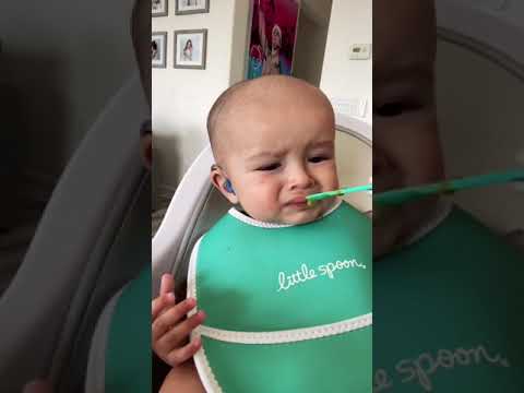 Baby Neo tries Greens for the first time… #shorts