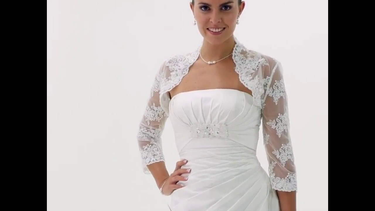 Bolero mariage dentelle ivoire manches 3/4 Vanou