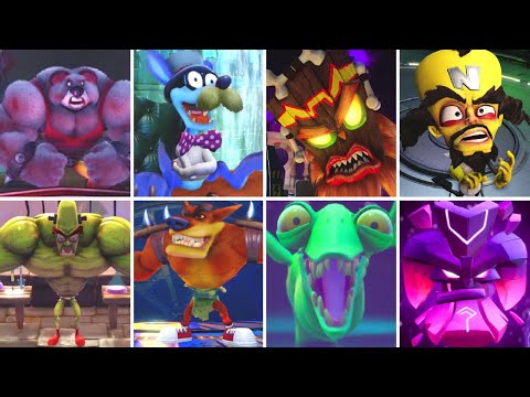 Crash Bandicoot 1, 2, 3 & 4 - All Bosses & Endings