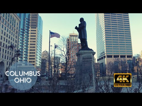 COLUMBUS, OHIO - UPTOWN DISTRICT in 4K, WALKING CLIP