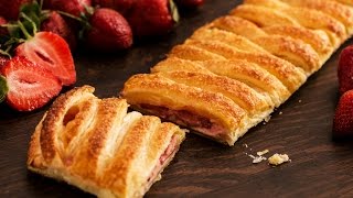 Strawberry Puff Pastry Braid Recipe by Home Cooking Adventure