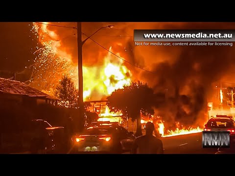 Fuel Tanker & Petrol Station explodes after major fire in Campbelltown, NSW Australia