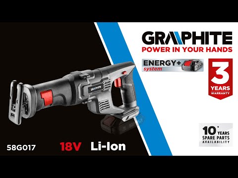 Graphite tiesinis pjūklas Energy+ 18V (58G017) be akumuliatoriaus ir kroviklio video