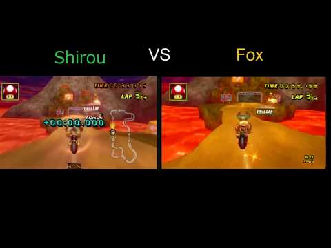 [MKW] Grumble Volcano [Shirou vs Fox] (Splitscreen)