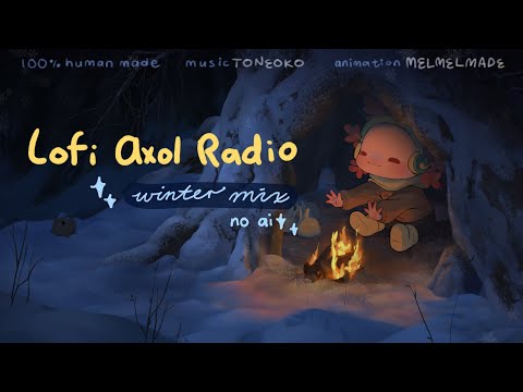 Lofi Axol Radio ❄Winter Mix ❄| NO AI | Original cozy Lofi music and animation to study/work to 🥁🎹🎸🎧