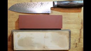 Japanische Messer auf Wasserstein rasiermesserscharf schleifen