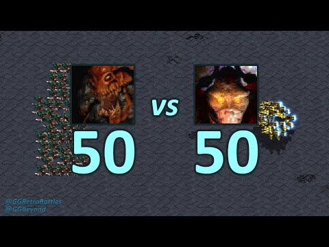 50 Hydralisks vs 50 Scouts - Even Numbers - StarCraft Retro Battles