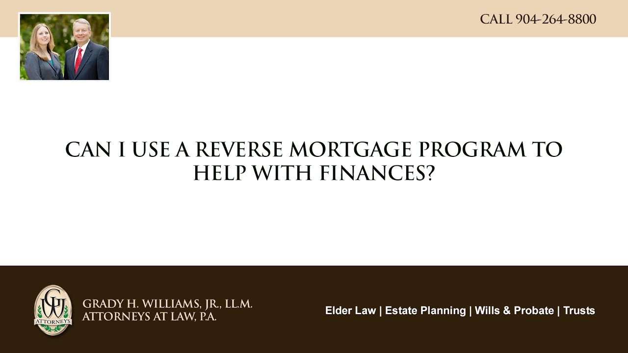 Video - Can I use a reverse mortgage program to help with finances?