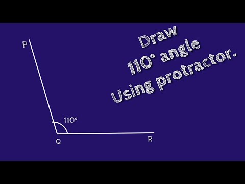 How to draw 110 degree angle using protractor. Make 110 degree angle with protractor. shsirclasses.