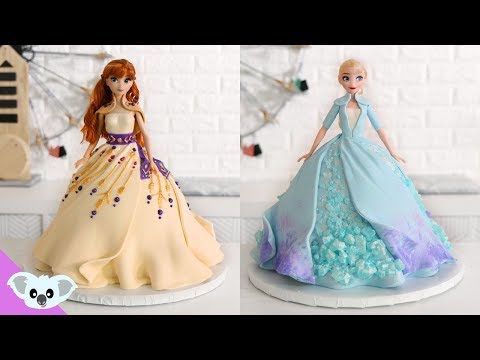 FROZEN 2 Princess Doll Cake - Amazing Elsa and Anna Cake Ideas | How To | Koalipops